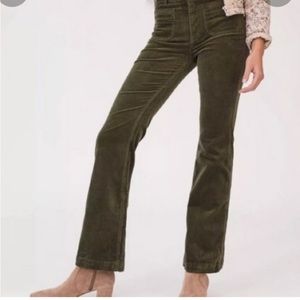 Pilcro Green High Rise Trouser Bootcut Corduroy Pants Size 25